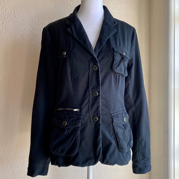 Anthropologie G1 Goods British Cavalry black fitted black utility jacket Sz M - Picture 12 of 16